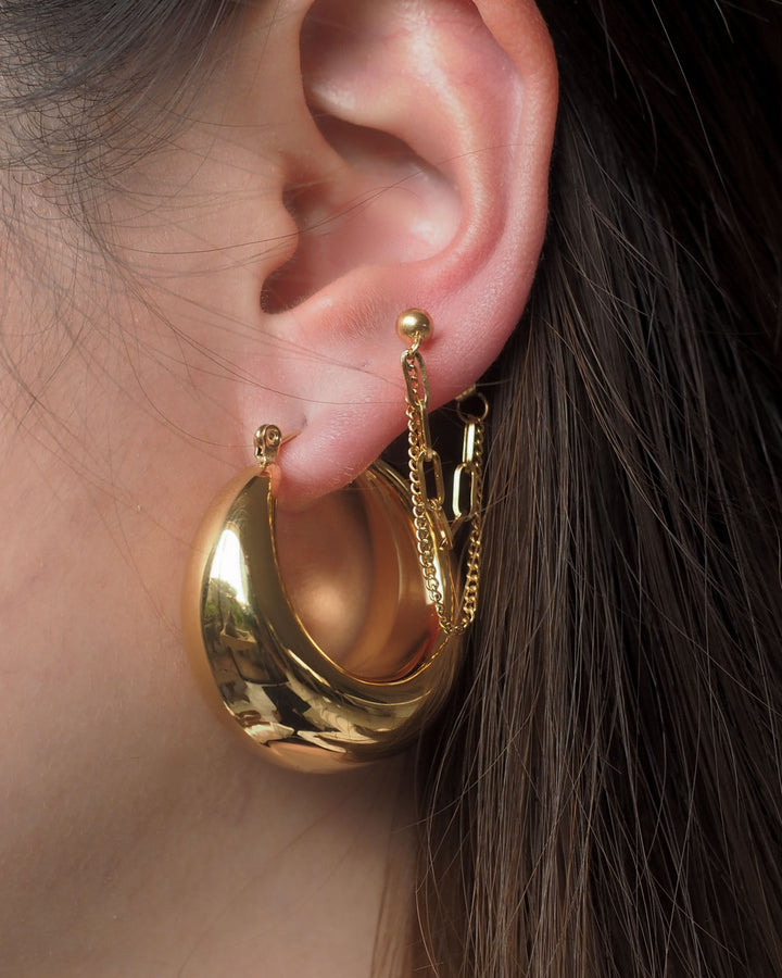 18K Gold Plated - Caitlin Bold Hoop earrings