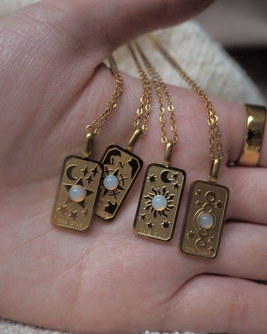 18K Gold Plated - Aspects of Light Tarot Necklace