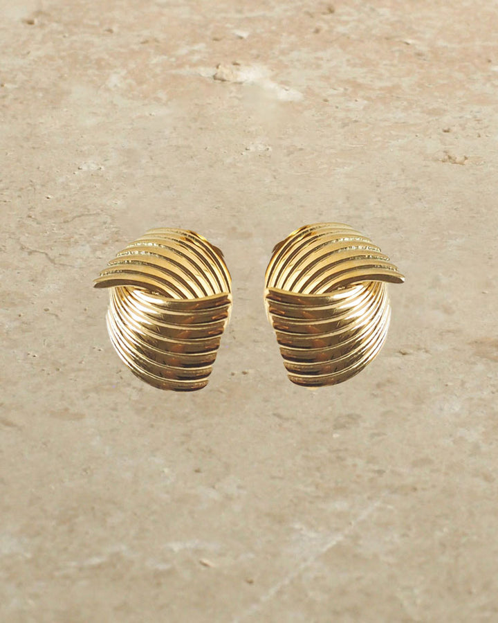 18k Gold Plated - Vintage Inspired Gold Stud Earrings