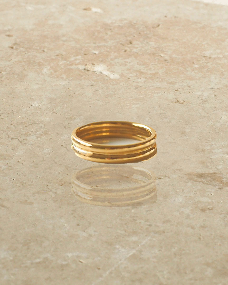 18K GOLD PLATED - HAYLEY GOLD RING BAND - Katherynloche