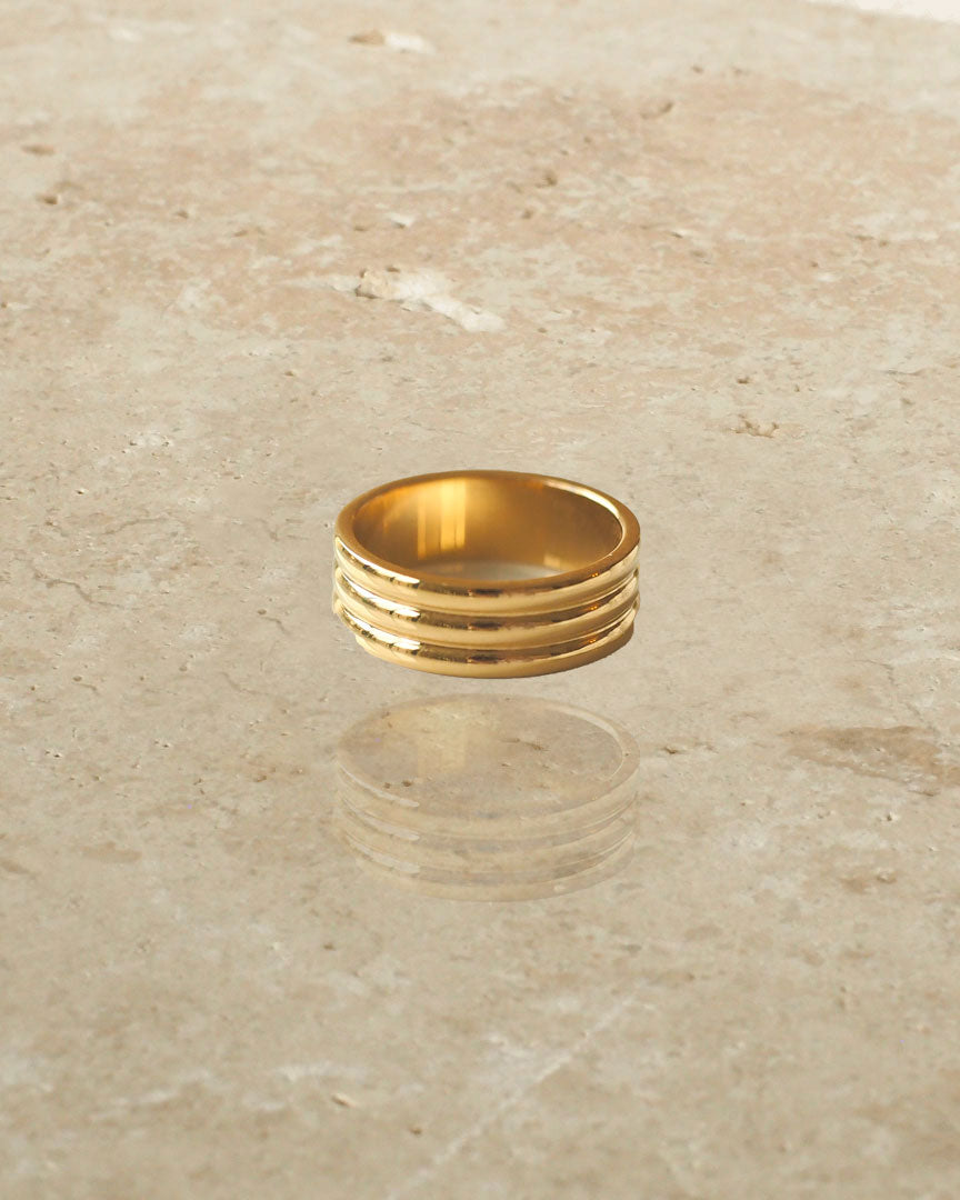 18K GOLD PLATED - HAYLEY GOLD RING BAND - Katherynloche