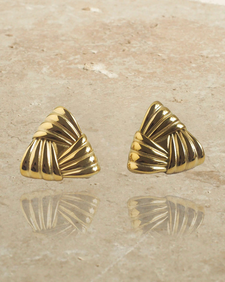 18k Gold Plated - Bethany Vintage Inspired Stud Earrings