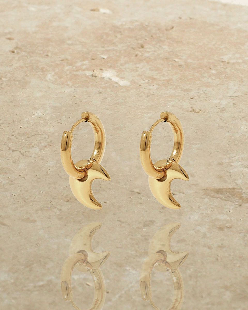 18K gold Plated - Charm Hoop Earrings - Katherynloche