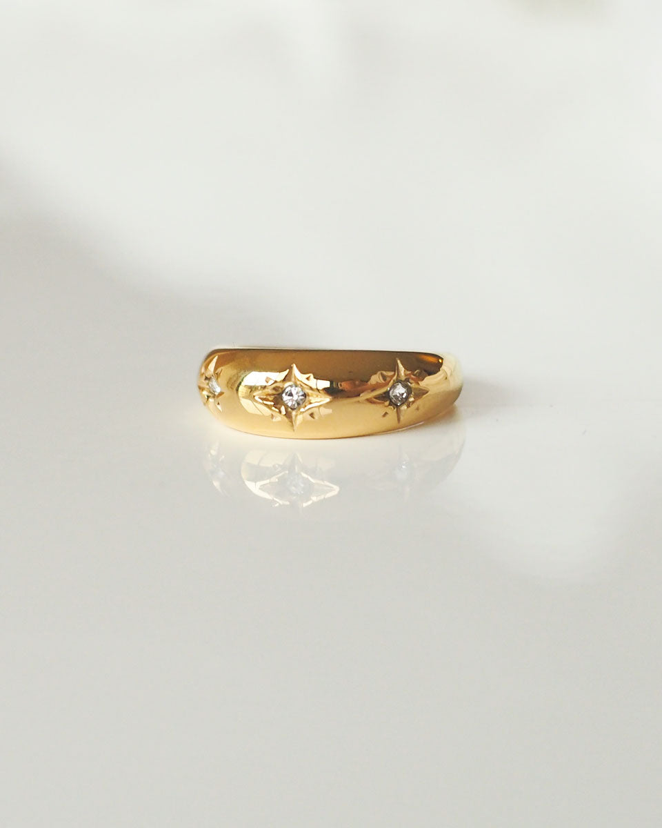 18K gold plated - Luna Stardust Ring - Katherynloche