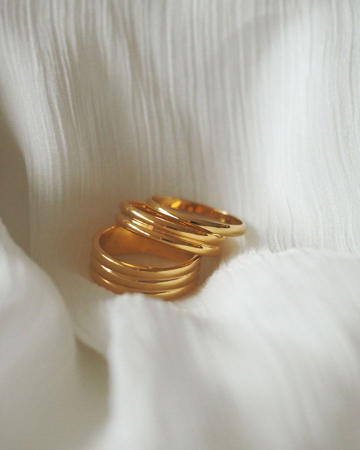 18K GOLD PLATED - HAYLEY GOLD RING BAND - Katherynloche