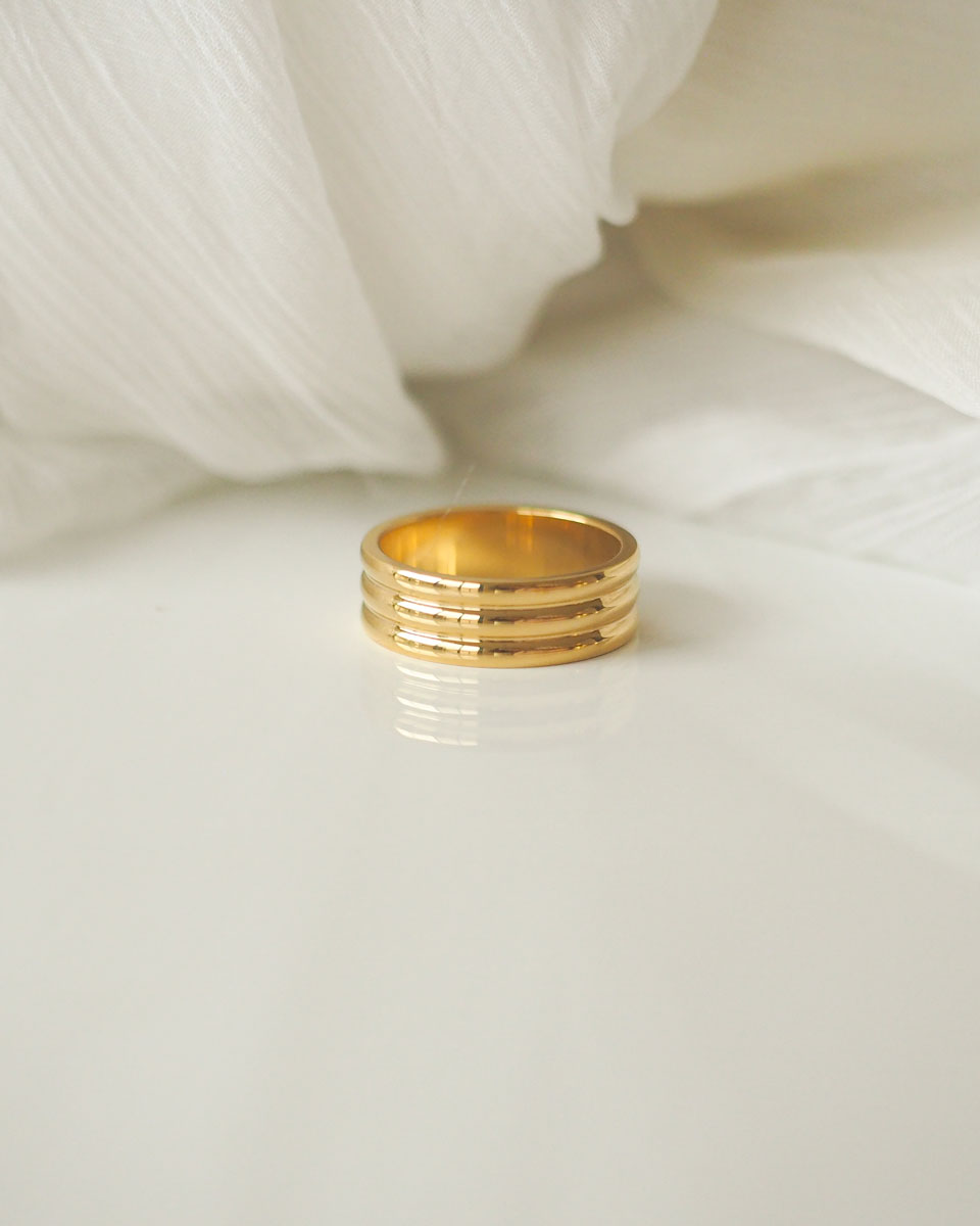 18K GOLD PLATED - HAYLEY GOLD RING BAND - Katherynloche