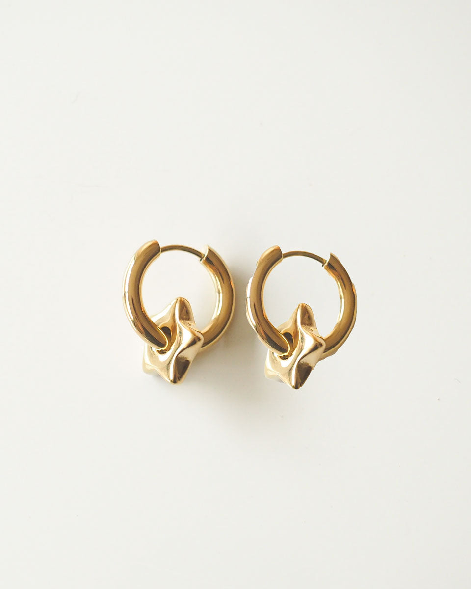 18K gold Plated - Charm Hoop Earrings - Katherynloche