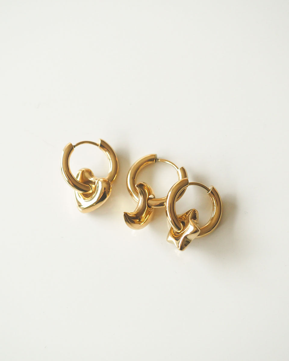 18K gold Plated - Charm Hoop Earrings - Katherynloche