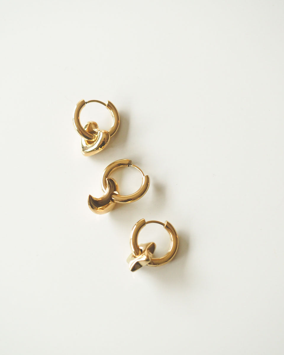 18K gold Plated - Charm Hoop Earrings - Katherynloche