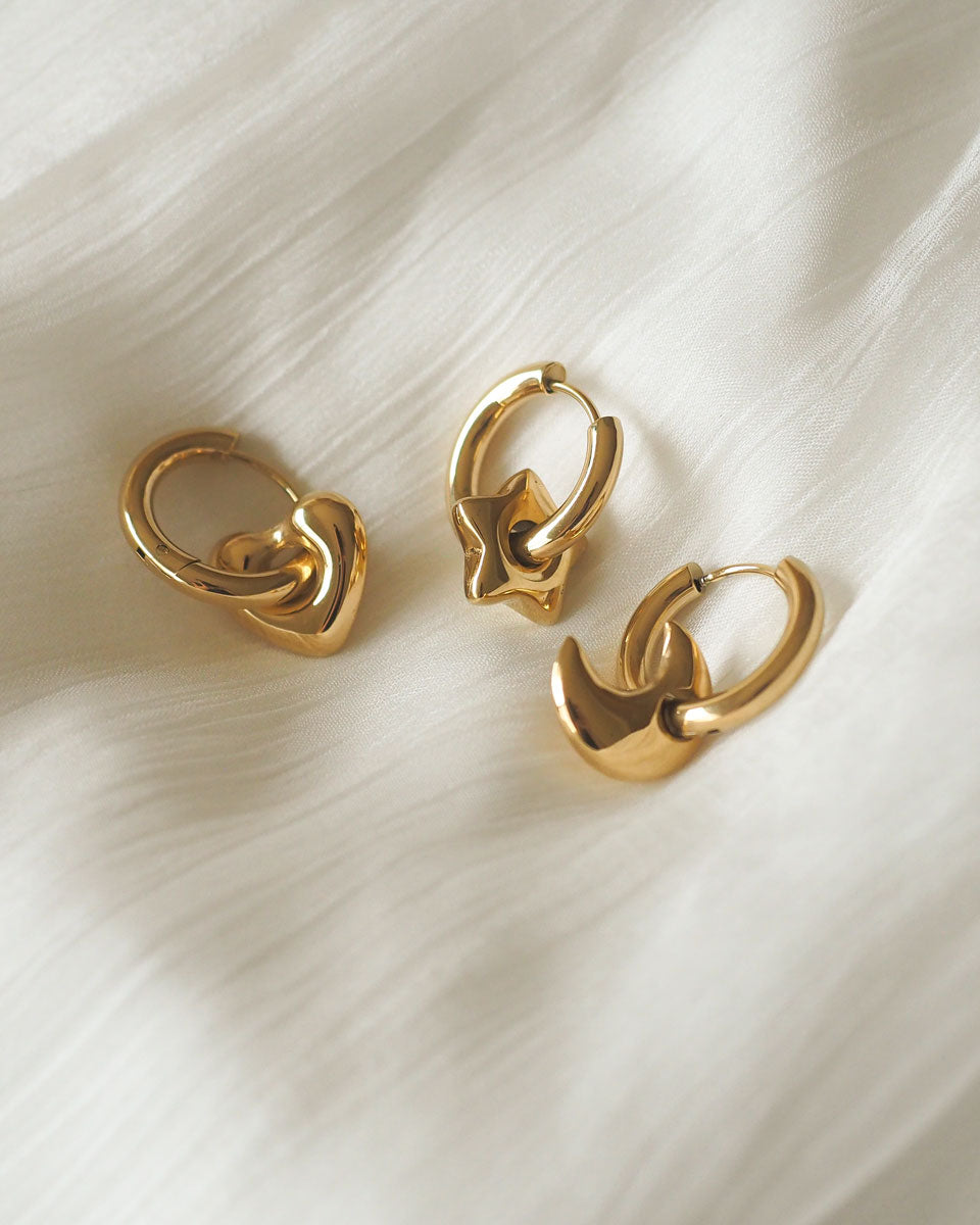 18K gold Plated - Charm Hoop Earrings - Katherynloche