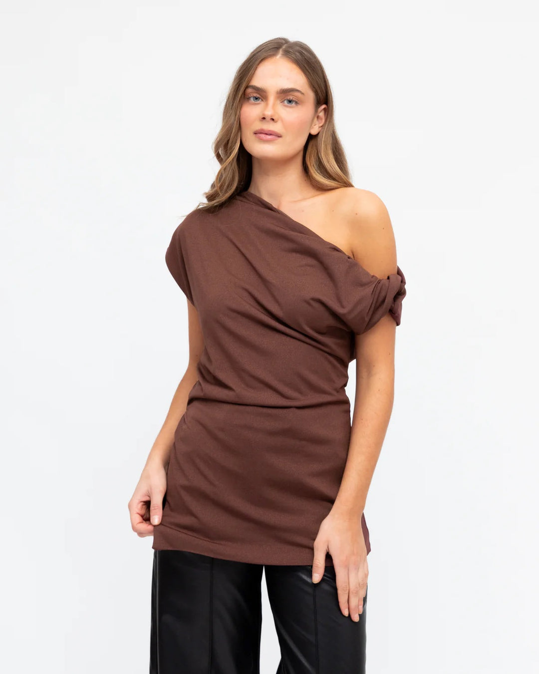 Brown Asymmetrical Top