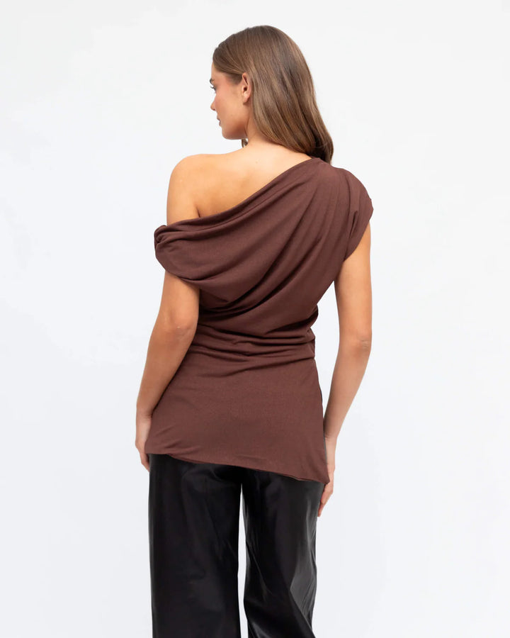 Brown Asymmetrical Top