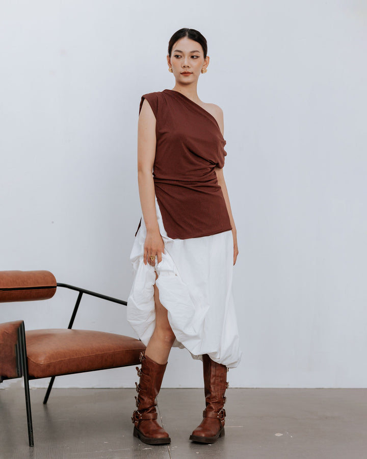 Brown Asymmetrical Top