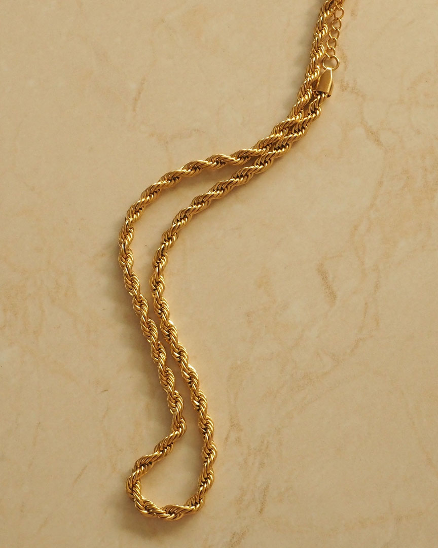 18K gold plated - Gold Rope Chain (2 sizes) - Katherynloche