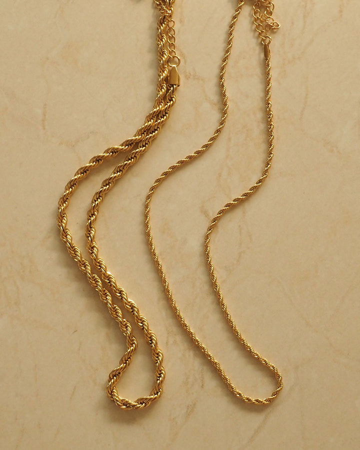 18K gold plated - Gold Rope Chain (2 sizes) - Katherynloche