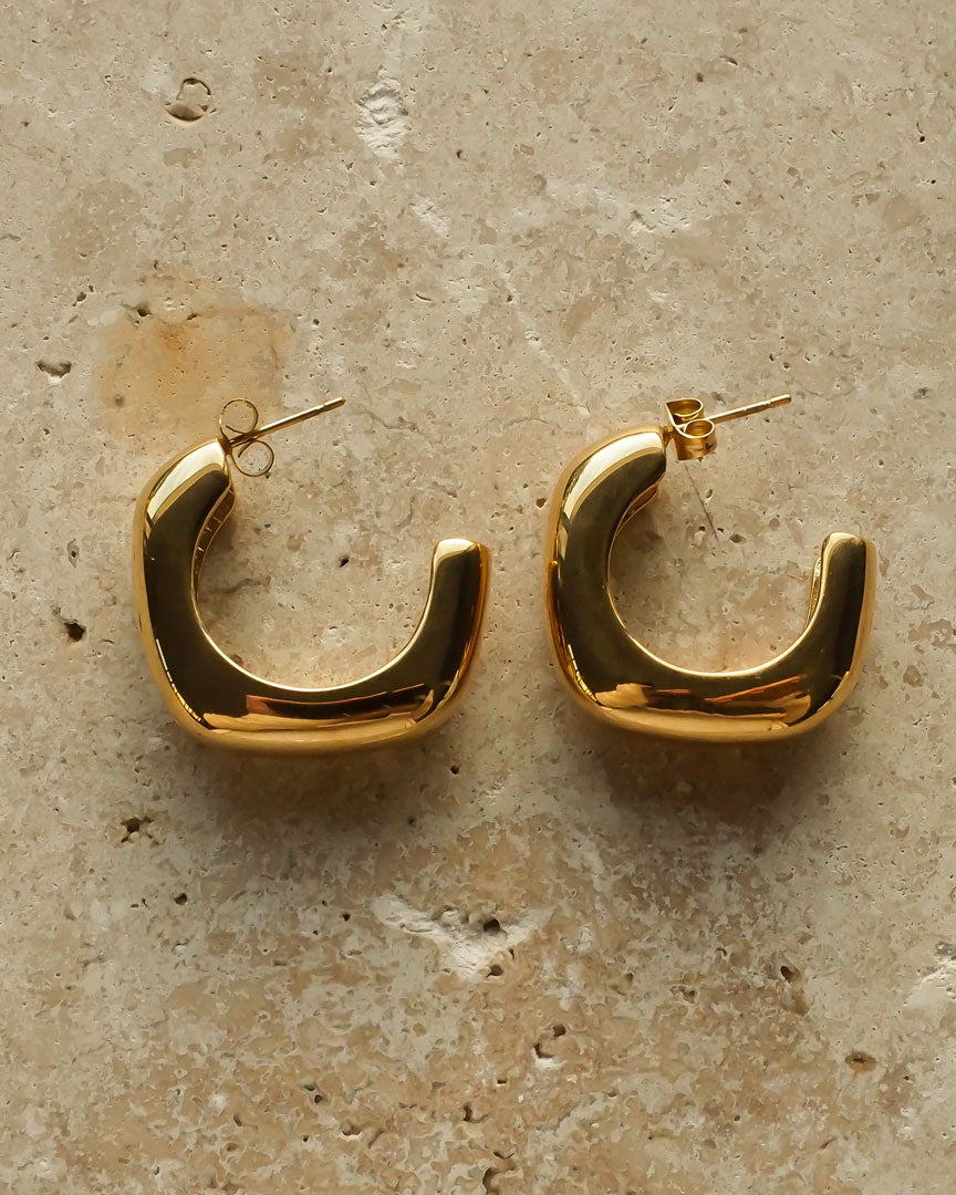 18K Gold Plated - Gloria Open Hoop Earrings - Katherynloche