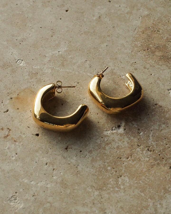 18K Gold Plated - Gloria Open Hoop Earrings - Katherynloche