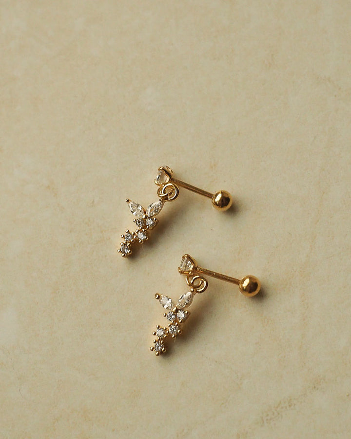 Stainless Steel - CZ Mini Flower Stud Earrings - Katherynloche