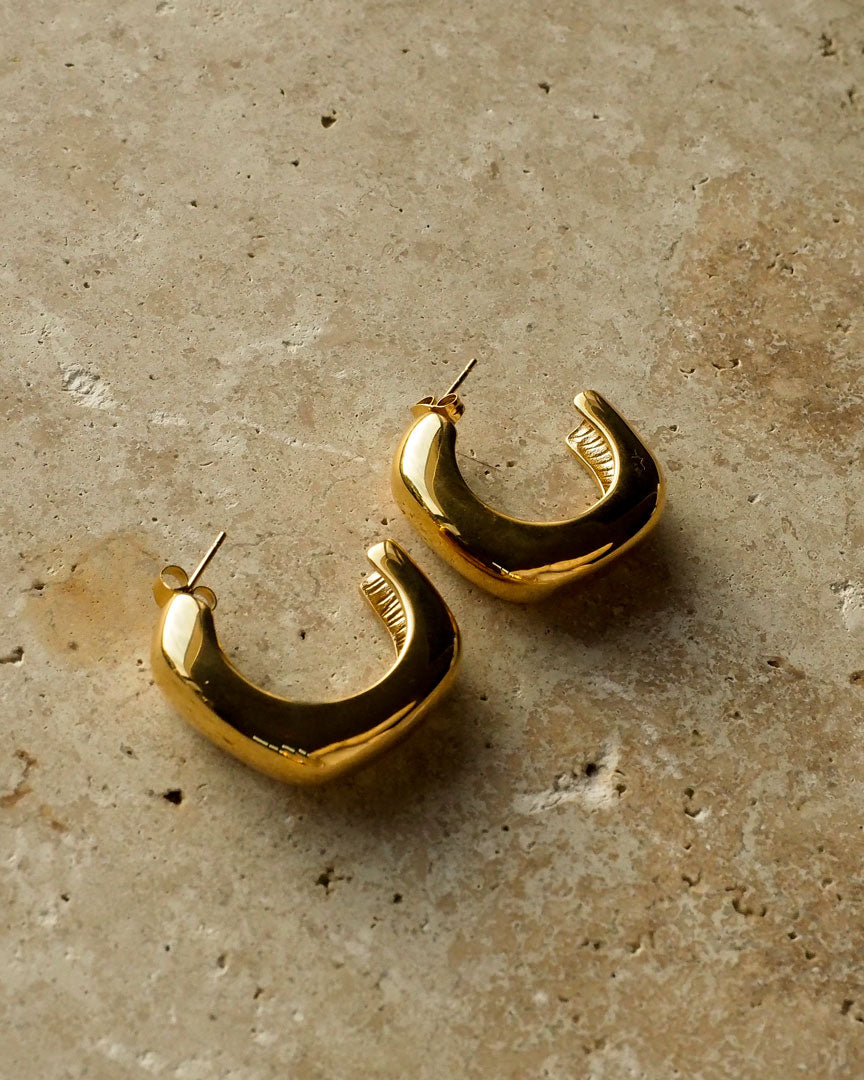 18K Gold Plated - Gloria Open Hoop Earrings - Katherynloche