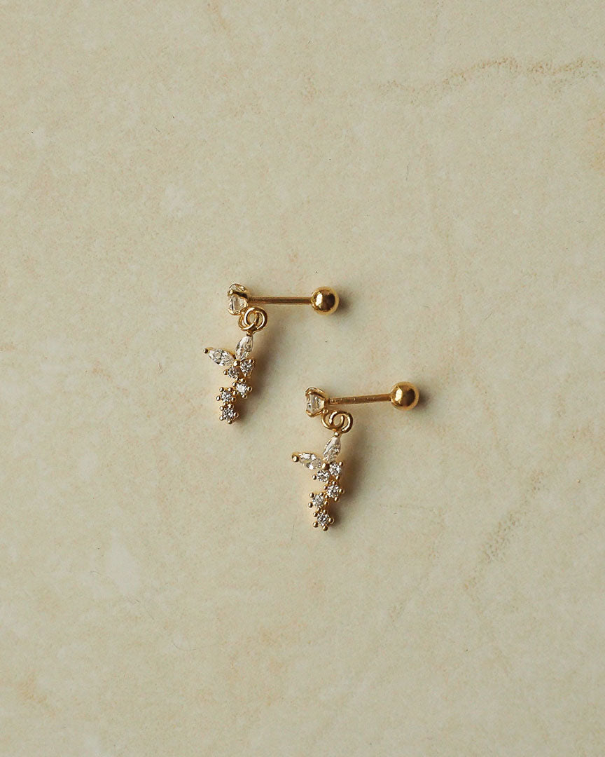 Stainless Steel - CZ Mini Flower Stud Earrings - Katherynloche