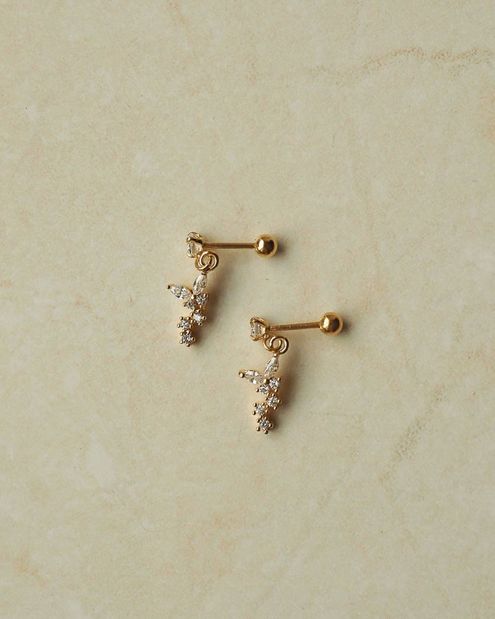 Stainless Steel - CZ Mini Flower Stud Earrings - Katherynloche