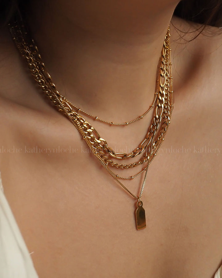 18K gold plated - Ara Figaro Chain Necklace - Katherynloche