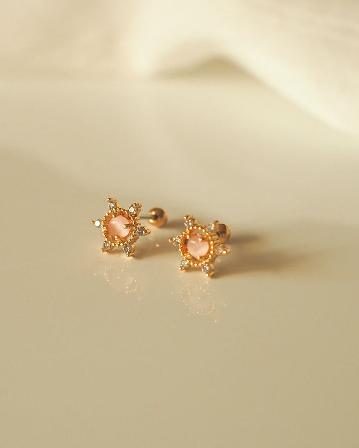 STAINLESS STEEL - SOL CZ STUD EARRINGS - Katherynloche