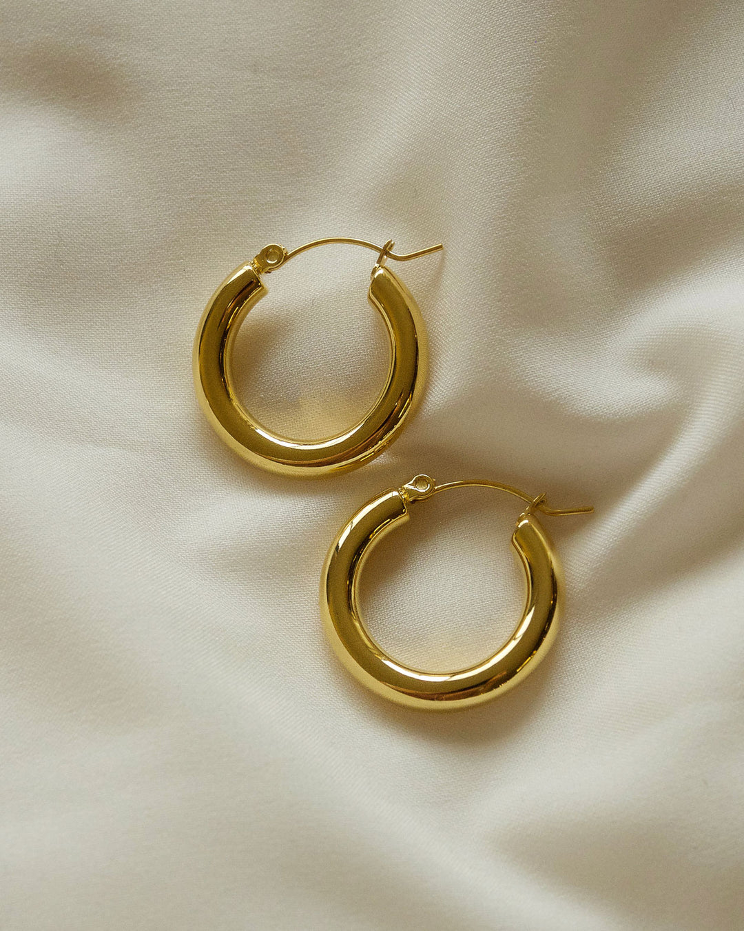 18k Gold Plated - Jabari Gold Hoop Earrings - Katherynloche