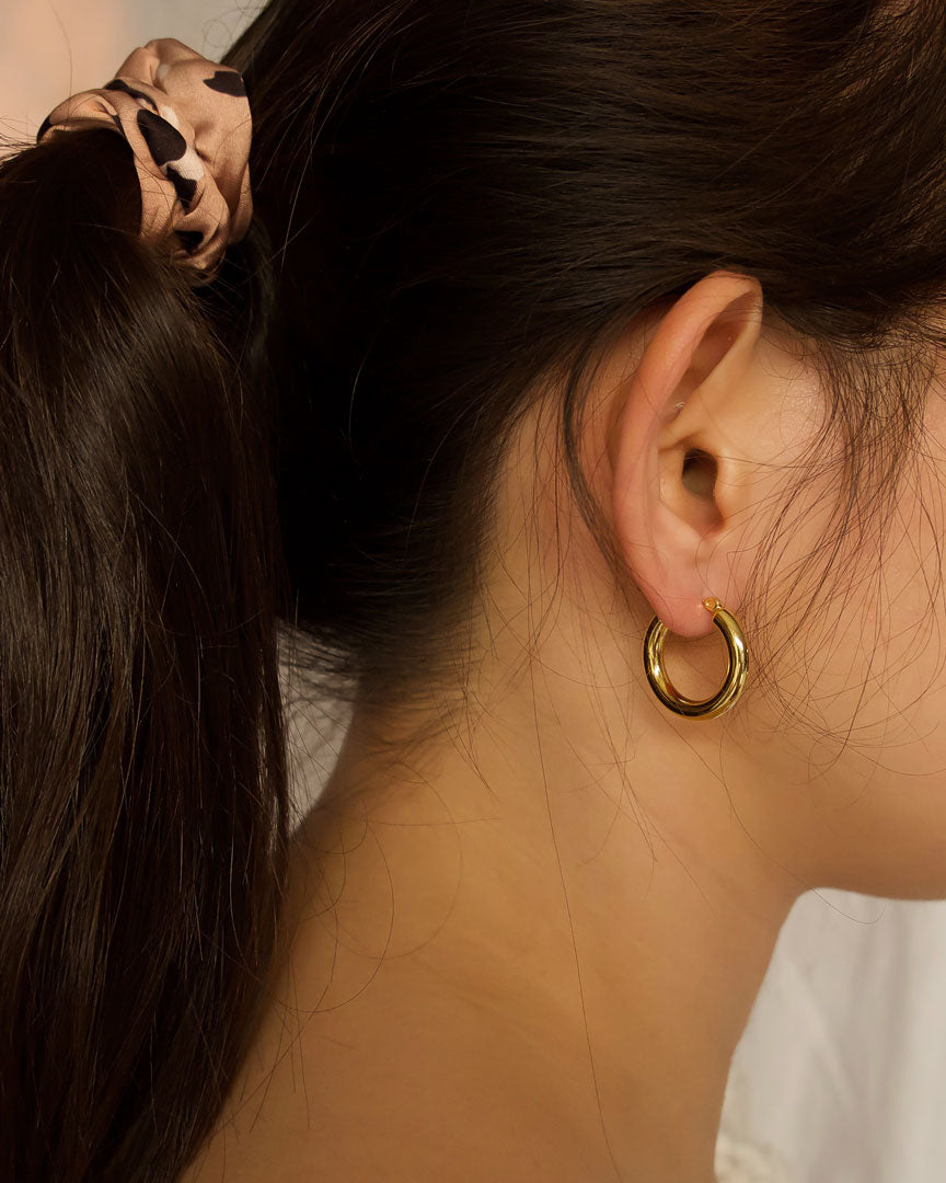 18k Gold Plated - Jabari Gold Hoop Earrings - Katherynloche