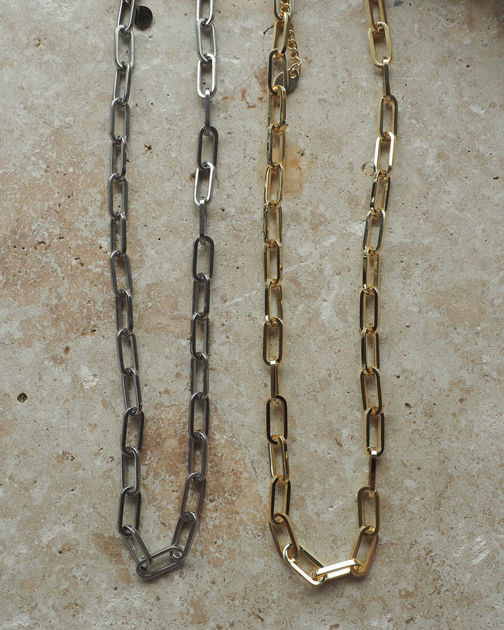 18K gold plated - Paperclip Chain Necklace - Katherynloche