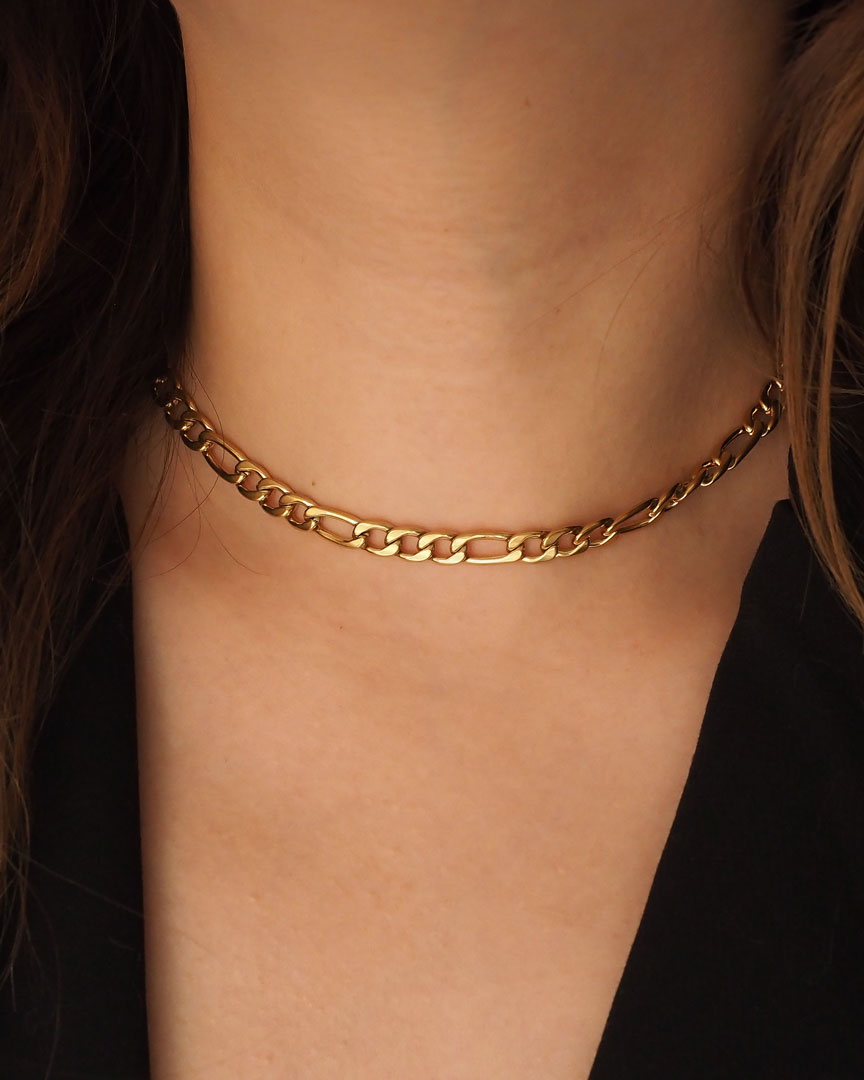 18K gold plated - Ara Figaro Chain Necklace - Katherynloche