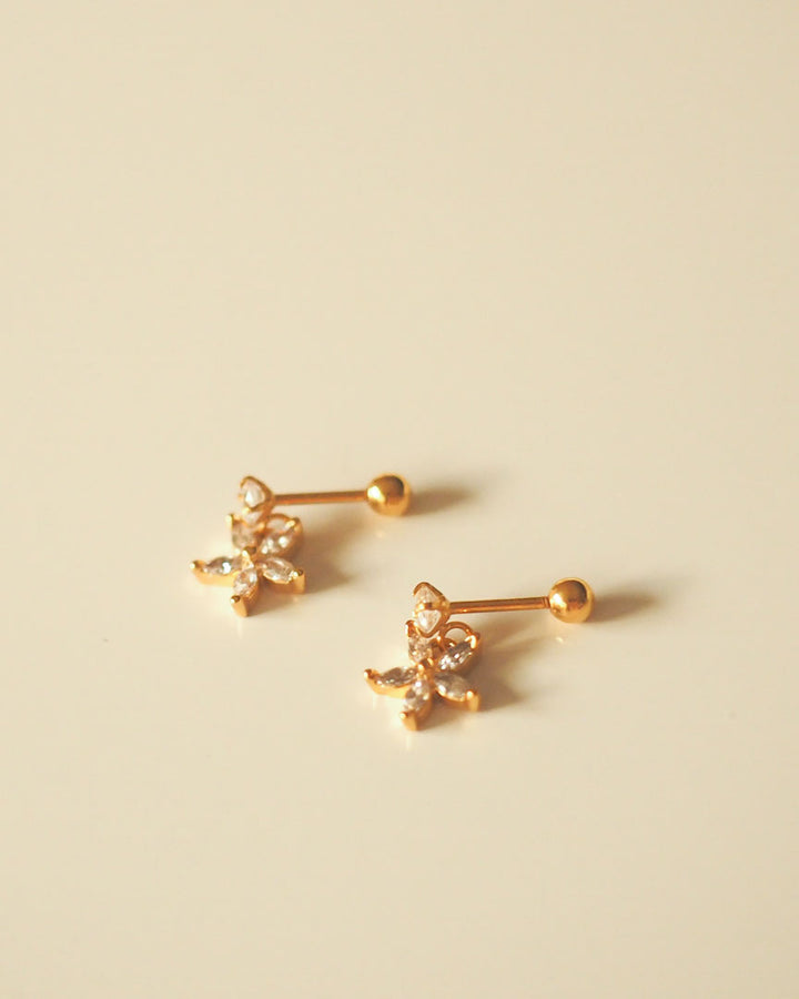 18K gold plated - Mini Stainless steel Stud Earrings - Katherynloche