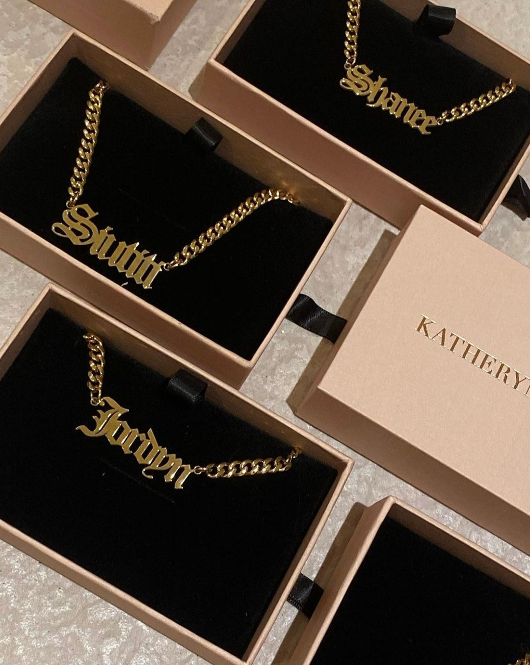 18k gold plated - Gothic Personalised Necklace (Made to Order) - Katherynloche