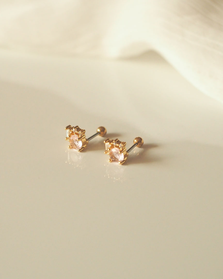 STAINLESS STEEL - Navia CZ STUD EARRINGS - Katherynloche