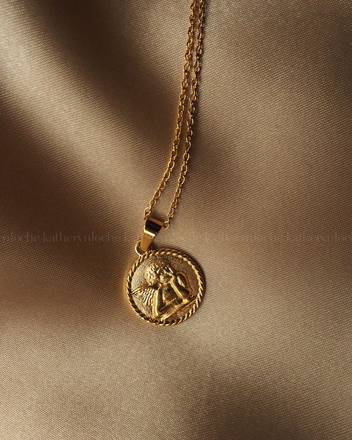 18K gold plated -   Angel Pendant Necklace - Katherynloche