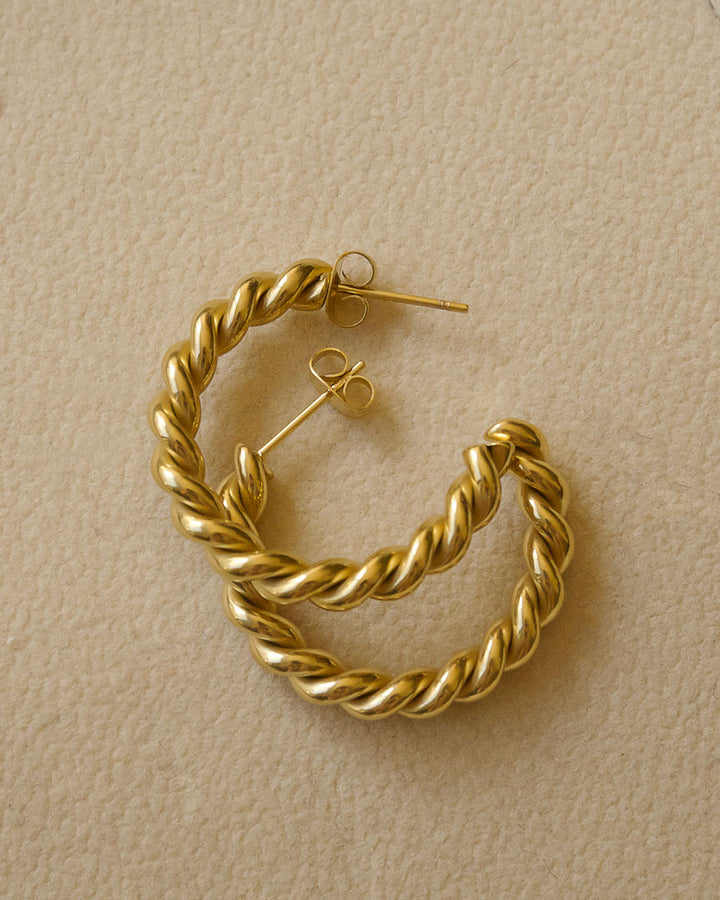 18k Gold plated - Braided Hoop Earrings - Katherynloche