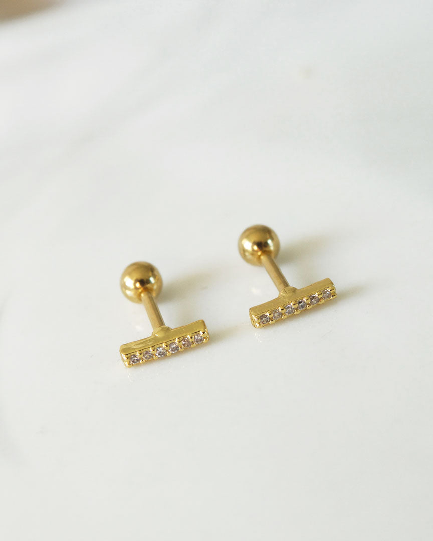 Stainless Steel - Bar Stud Earrings - Katherynloche