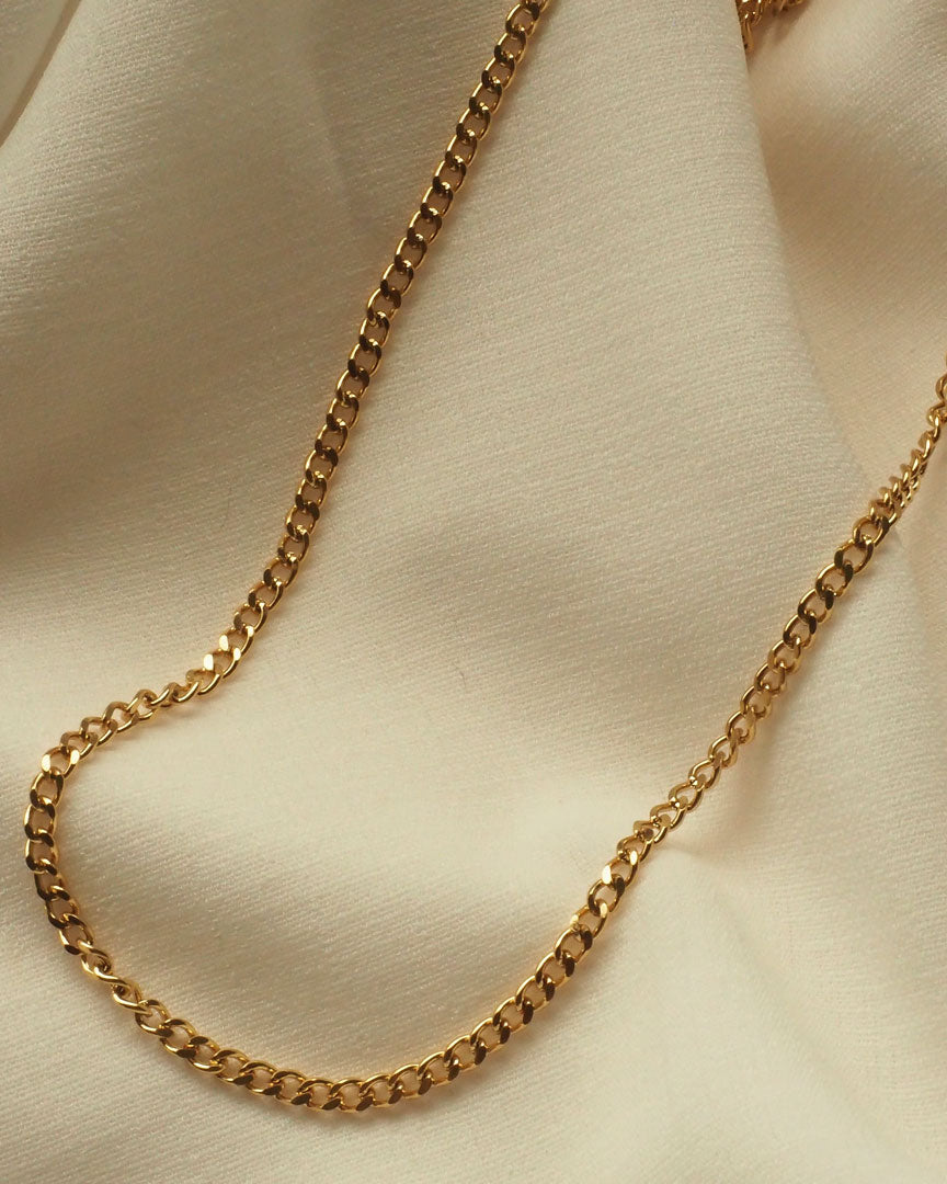 18K gold plated - Classic Curb Chain Necklace - Katherynloche