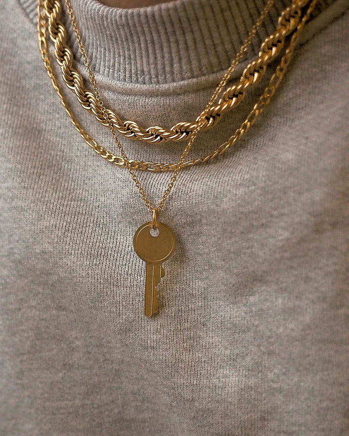 18K gold plated - Key Pendant Necklace - Katherynloche