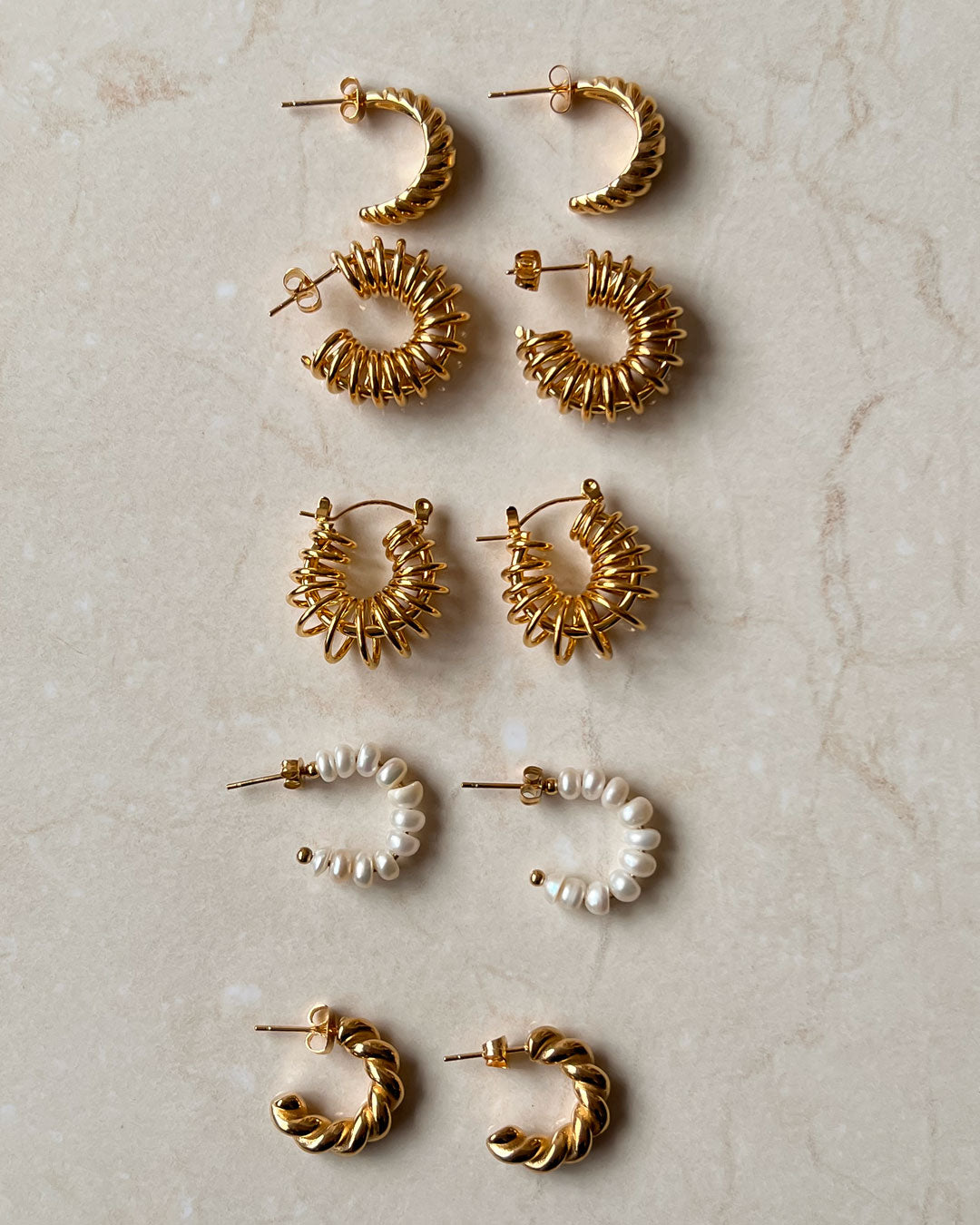 18k gold plated - Spiral hoop earrings - Katherynloche