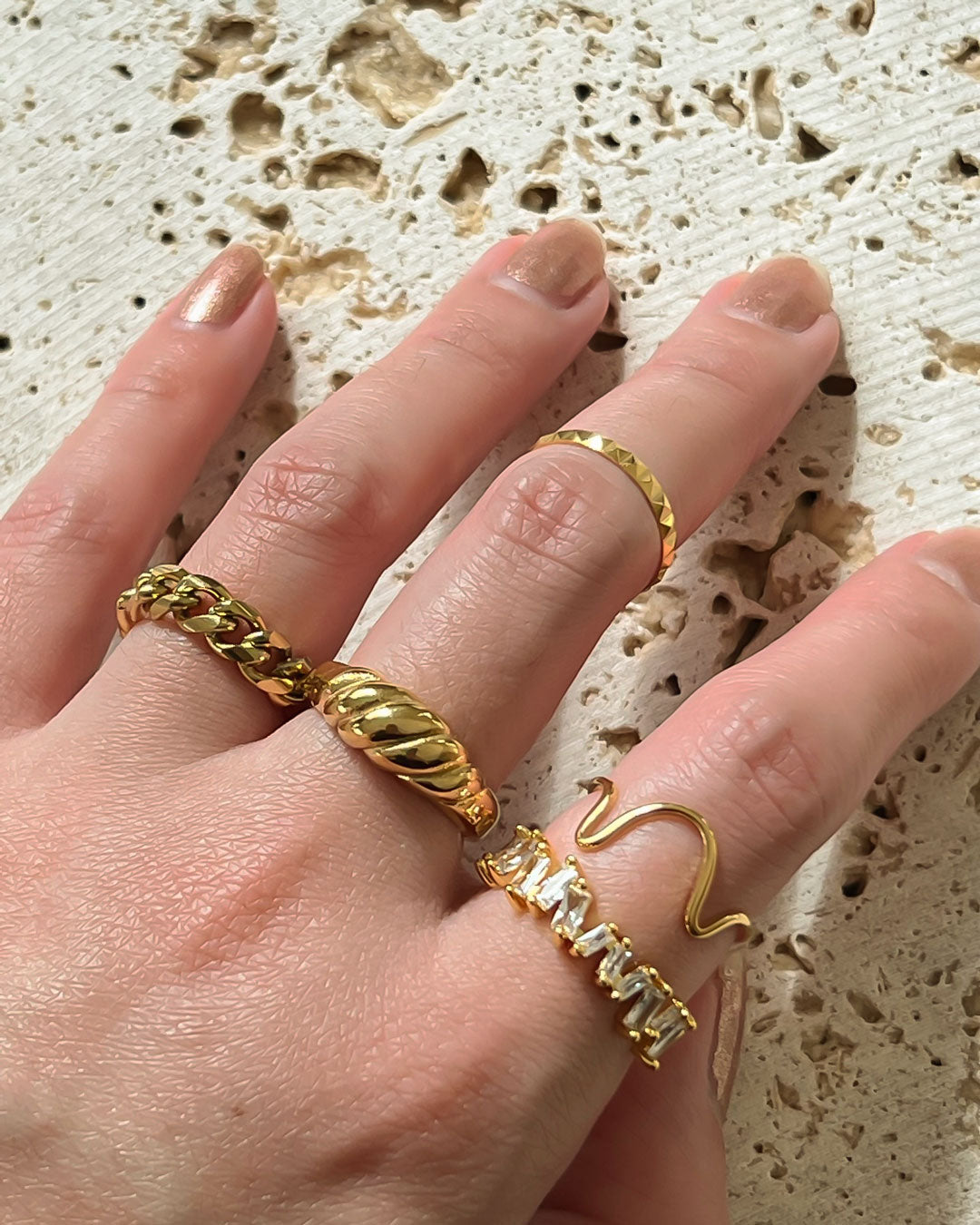 18k gold plated - Allie stackable ring - Katherynloche