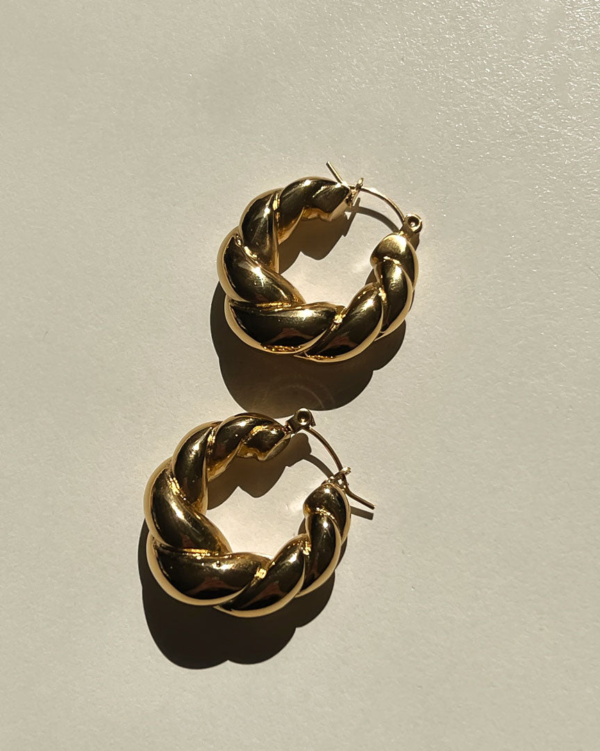 18k gold plated - Thea gold hoop earrings - Katherynloche