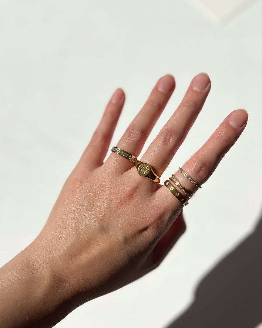 18K gold plated  - Stardust Gold Ring - Katherynloche