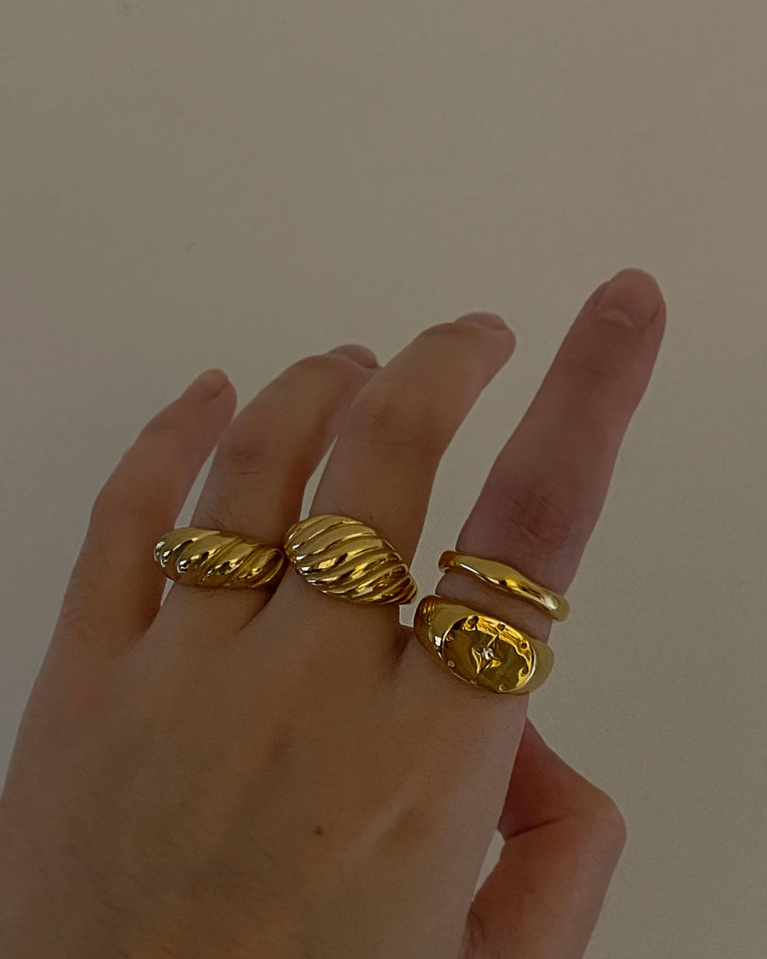 18K gold plated - Ellie Croissant Ring - Katherynloche