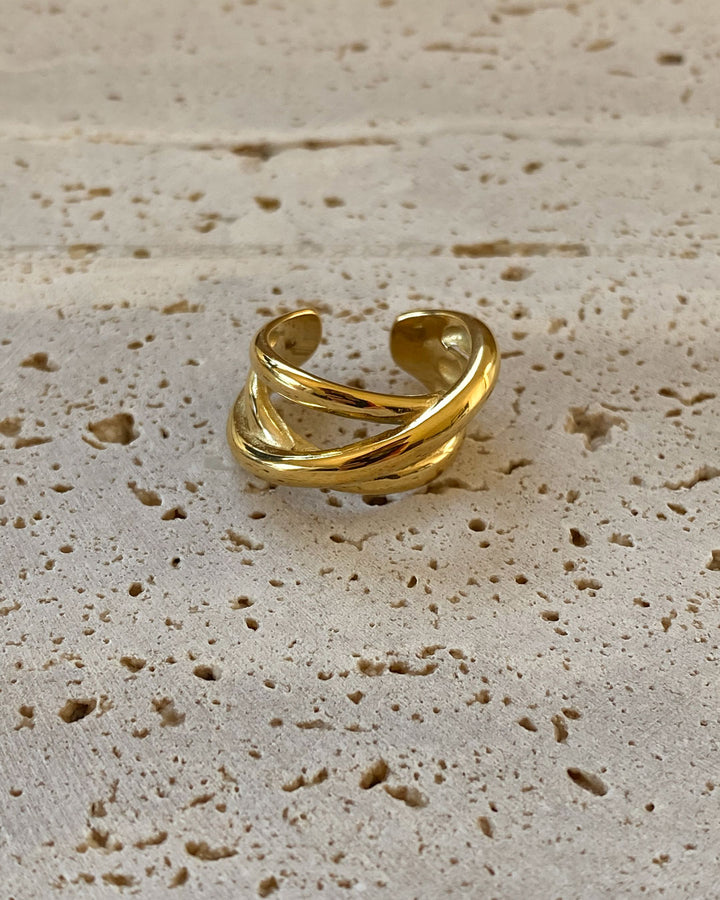 18K gold plated - Knot Gold Ring - Katherynloche