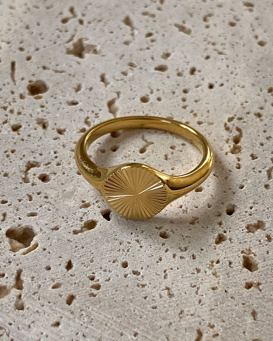 18K gold plated -  Solar gold ring - Katherynloche