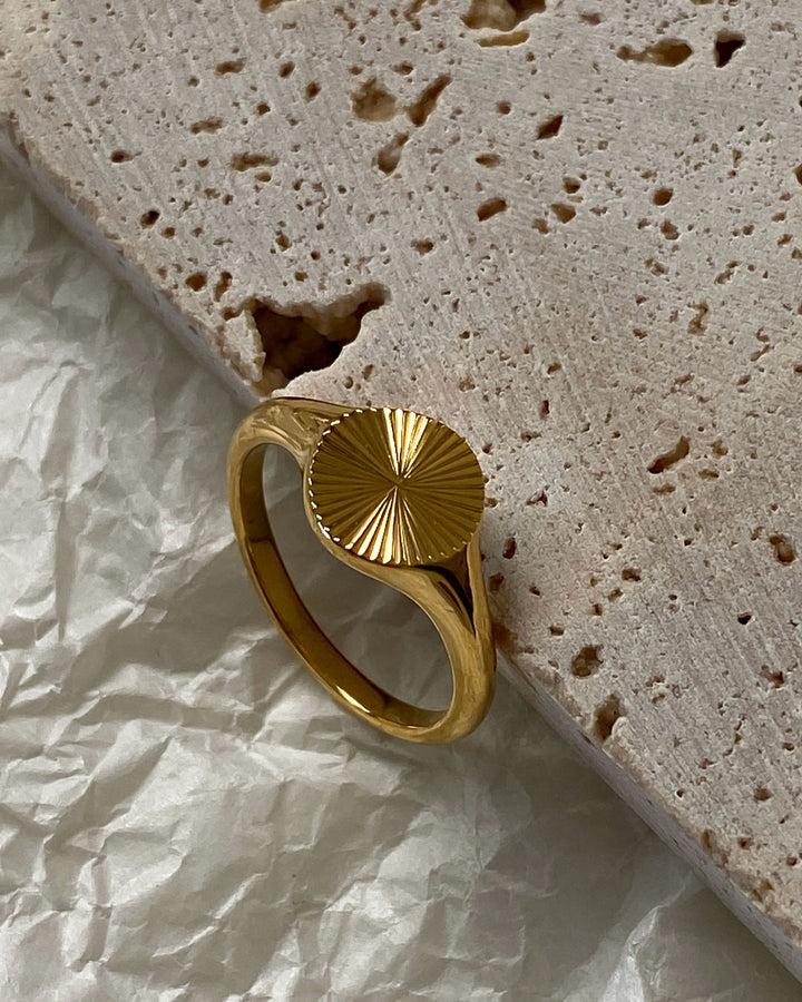 18K gold plated -  Solar gold ring - Katherynloche