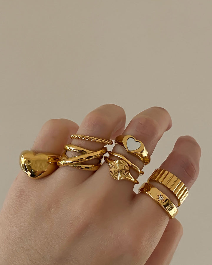 18K gold plated - Claw Ridge Gold Ring - Katherynloche