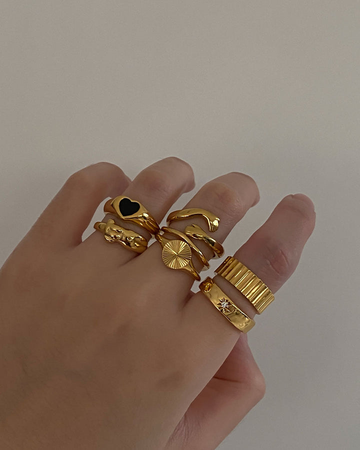 18K gold plated - Claw Ridge Gold Ring - Katherynloche