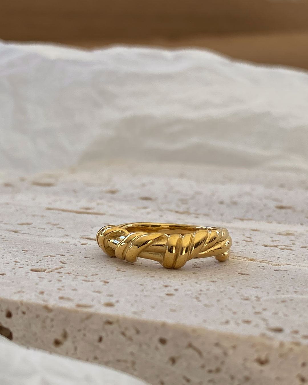 18K gold plated - Knot Band Ring - Katherynloche